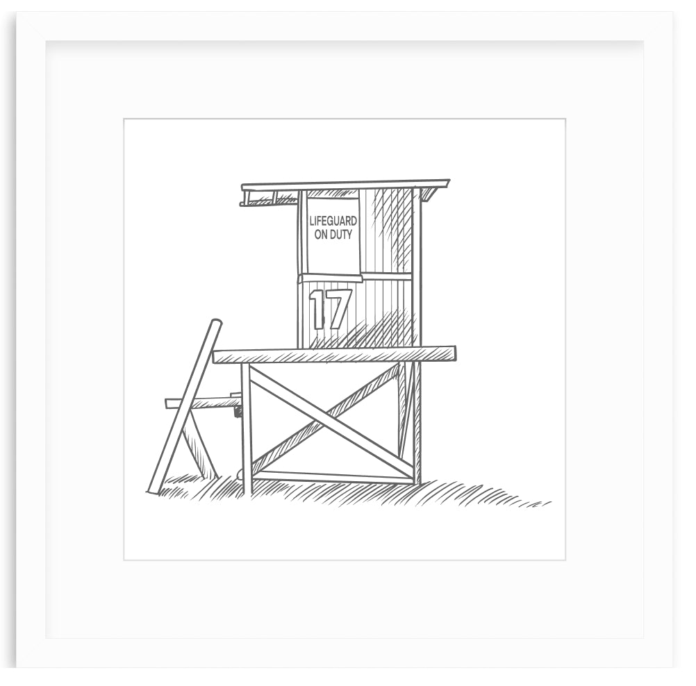Lifeguard Tower Framed Art Print