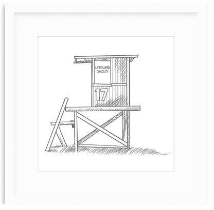 Lifeguard Tower Framed Art Print