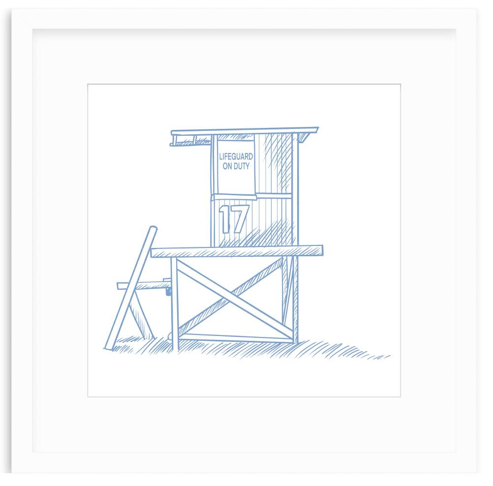 Lifeguard Tower Framed Art Print