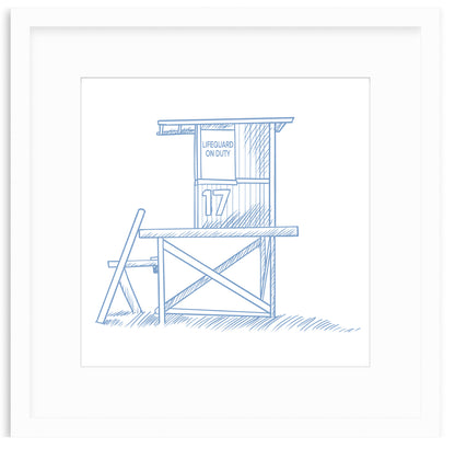 Lifeguard Tower Framed Art Print
