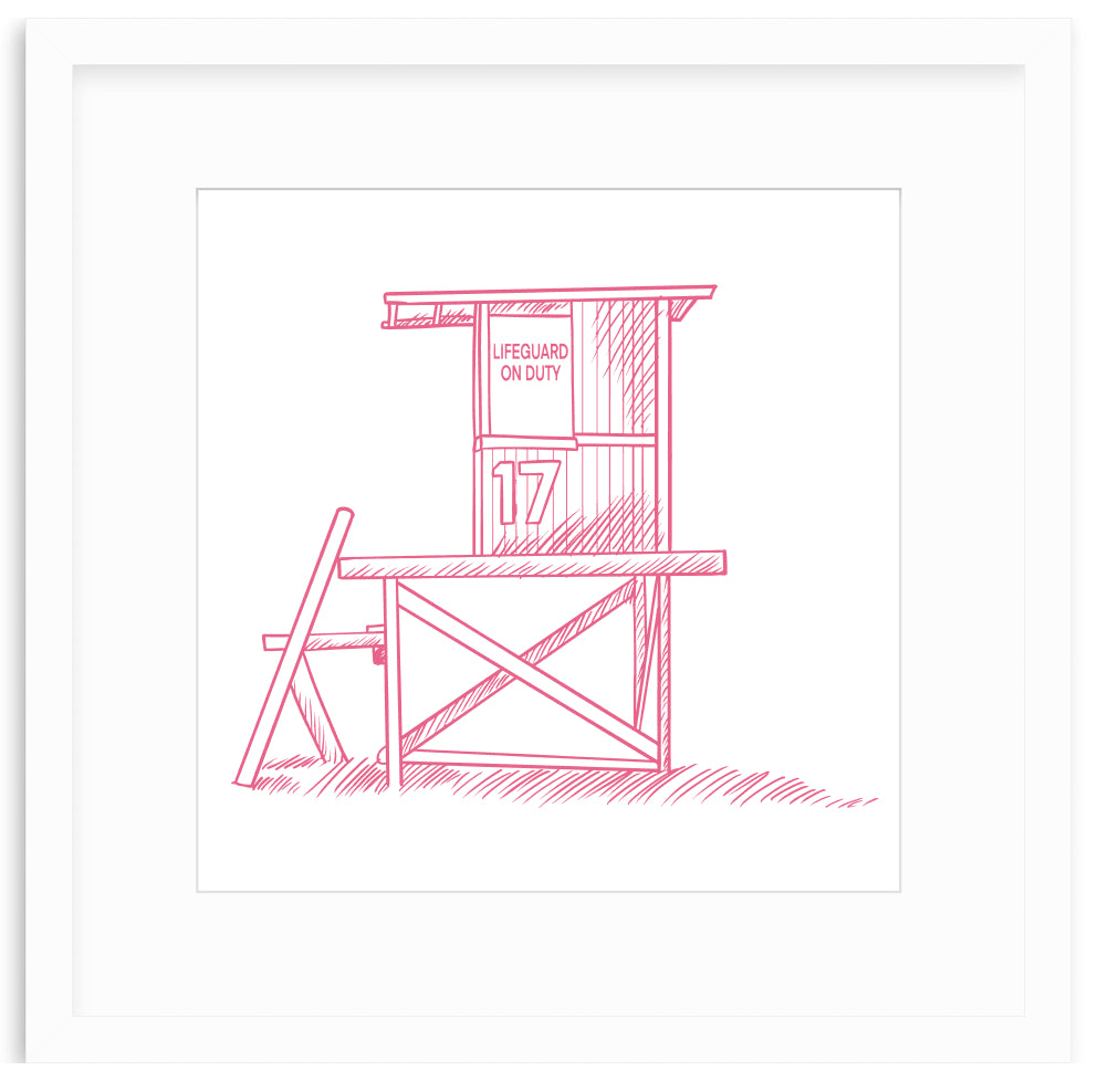 Lifeguard Tower Framed Art Print
