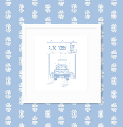Auto Ferry Framed Art Print