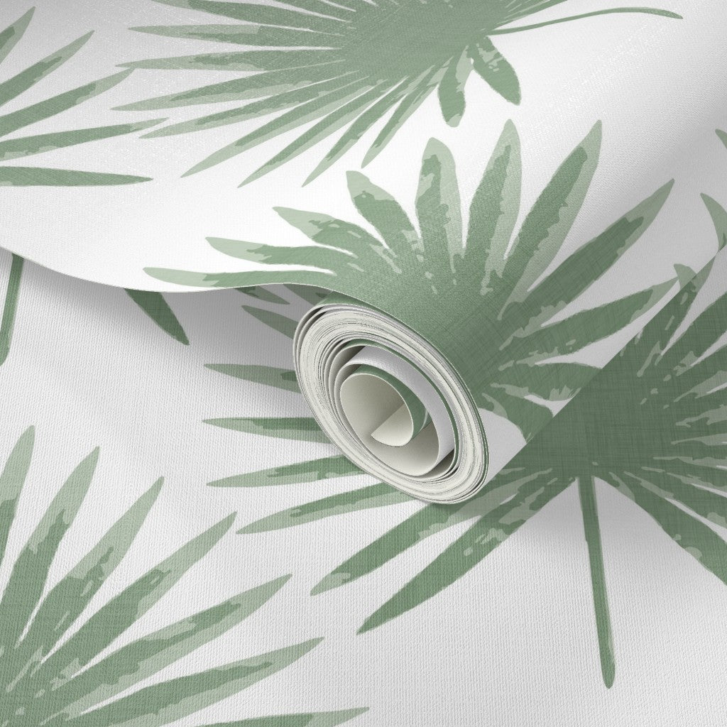 Linen Palm Leaves Peel & Stick